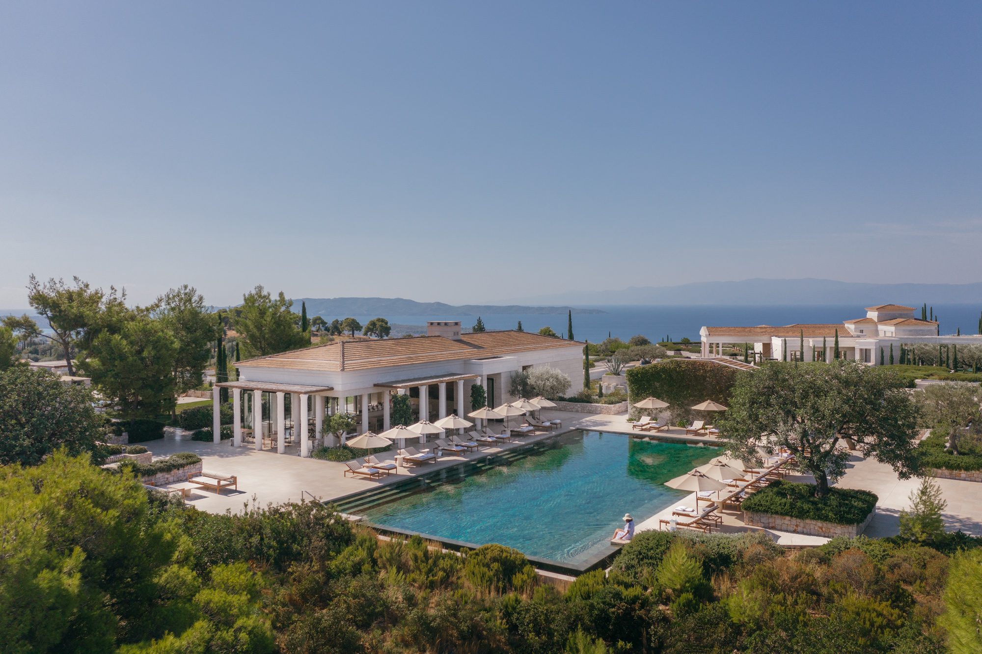 Amanzoe above the Aegean