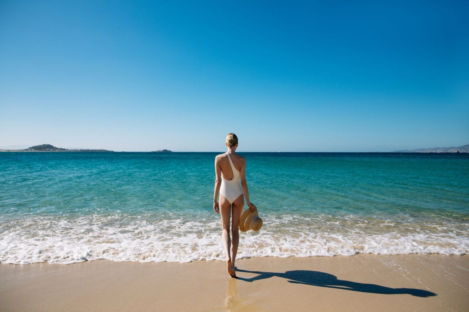 The turquoise shallows of Plaka beach
