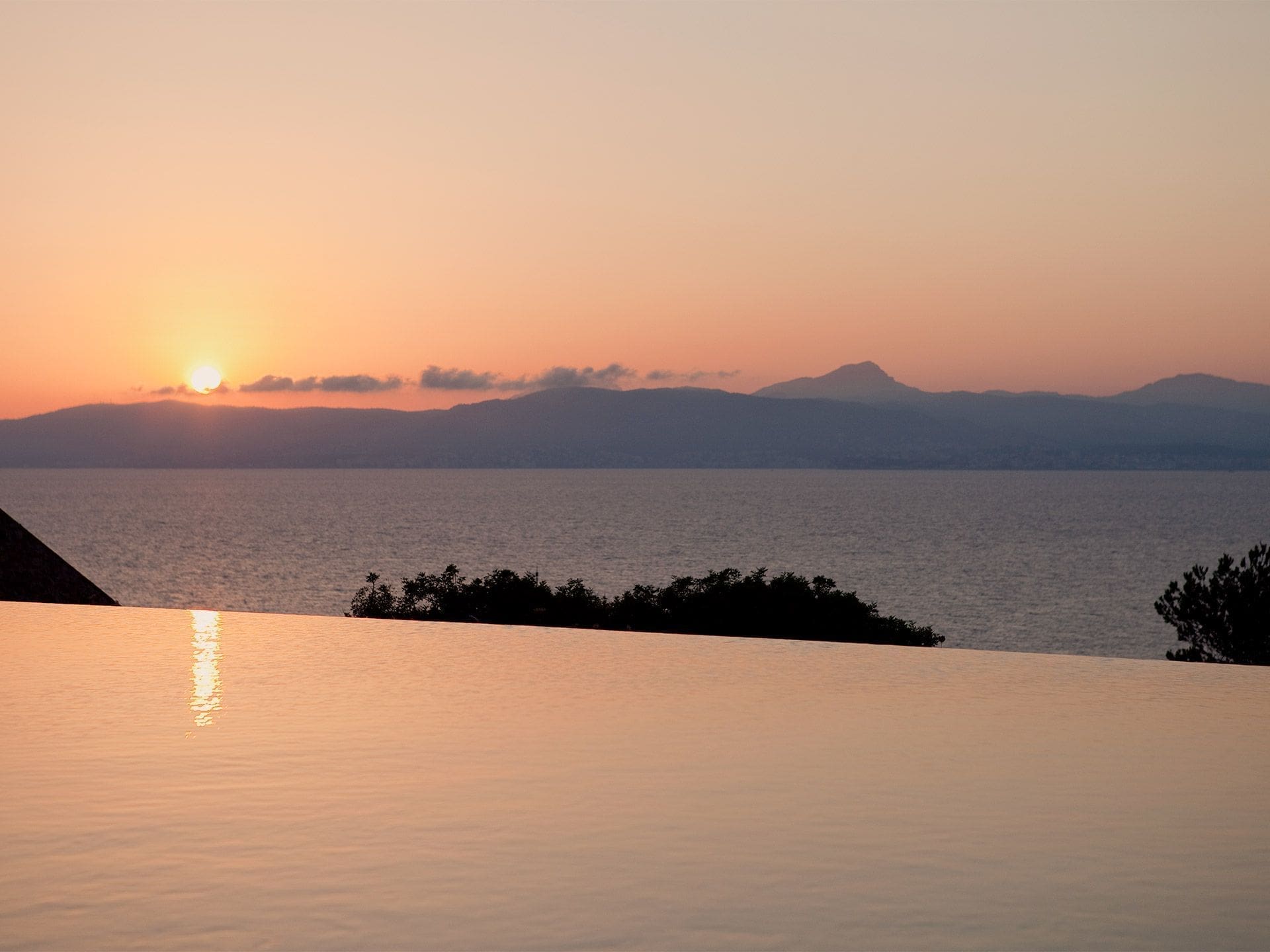 The fortress walls at dusk above the Bay of Palma