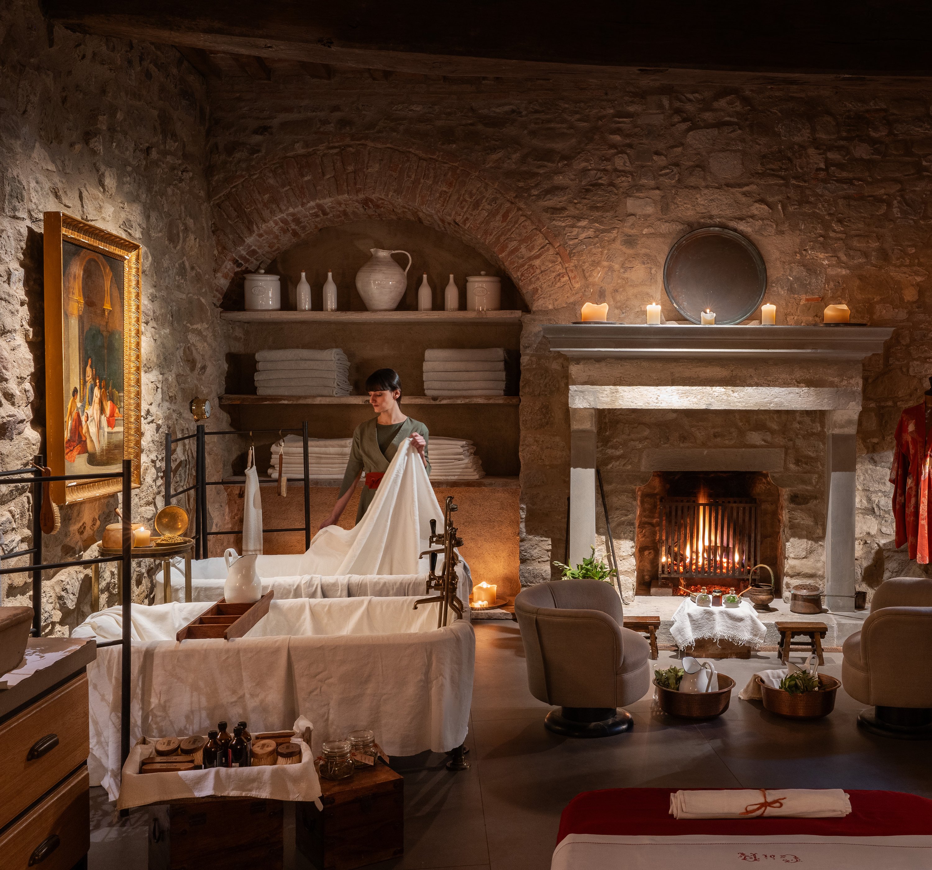 The Bathhouse spa in the castle's vaulted former wine cellars