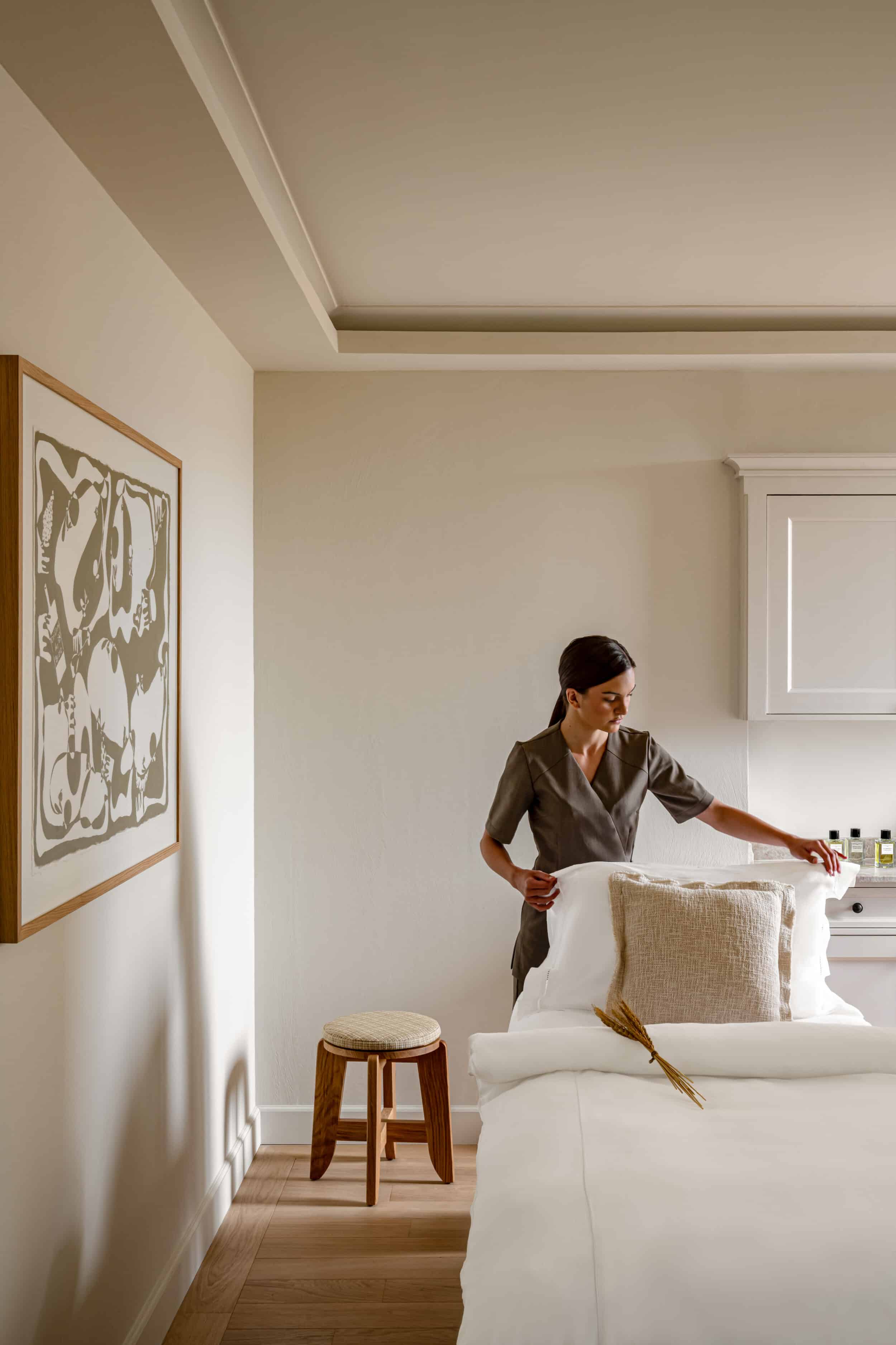 A treatment room at the Spa des Écuries in the hotel's former stables