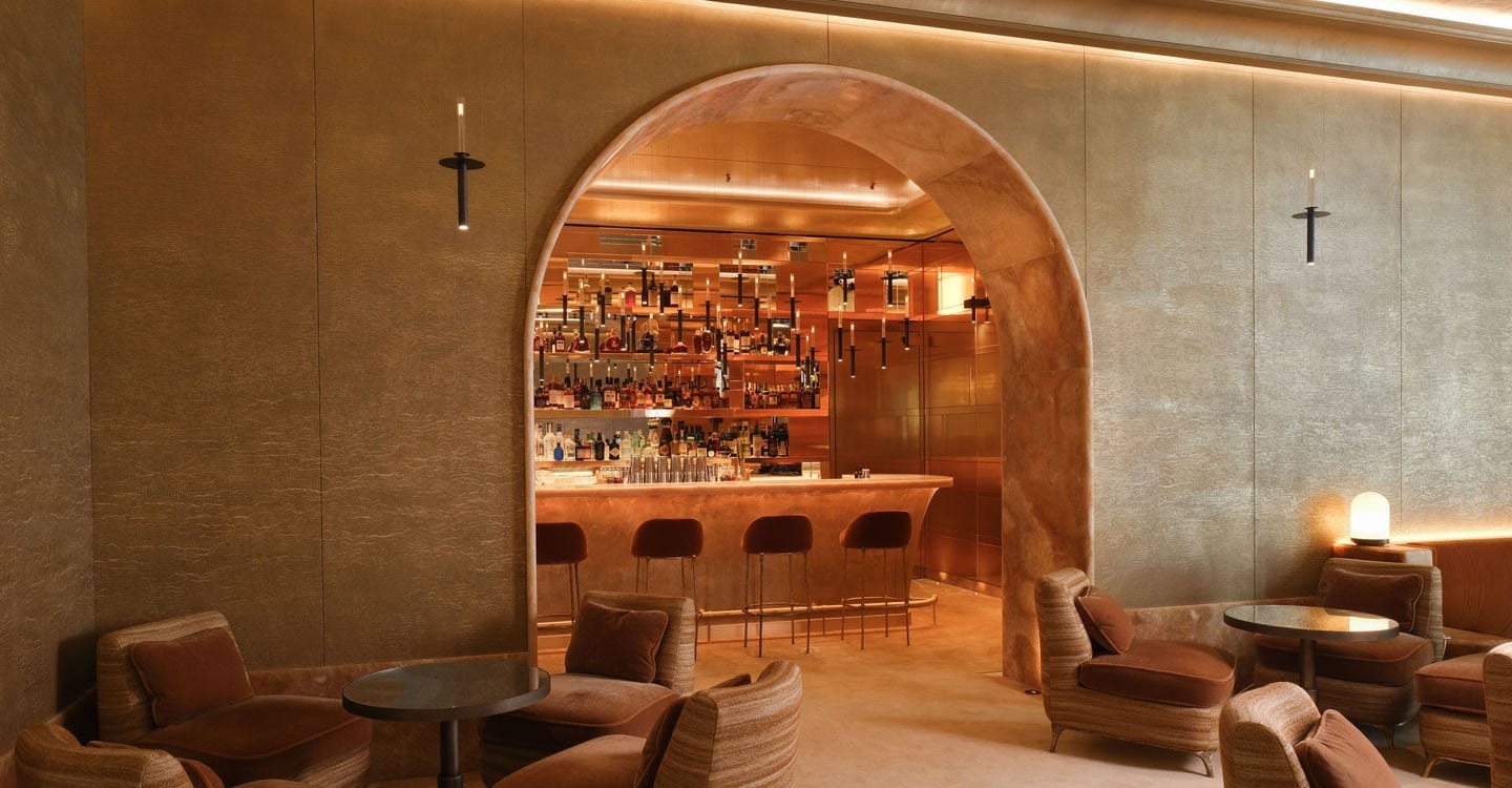 The Gustave bar at the Hôtel Hermitage, designed by Shirine Zirak