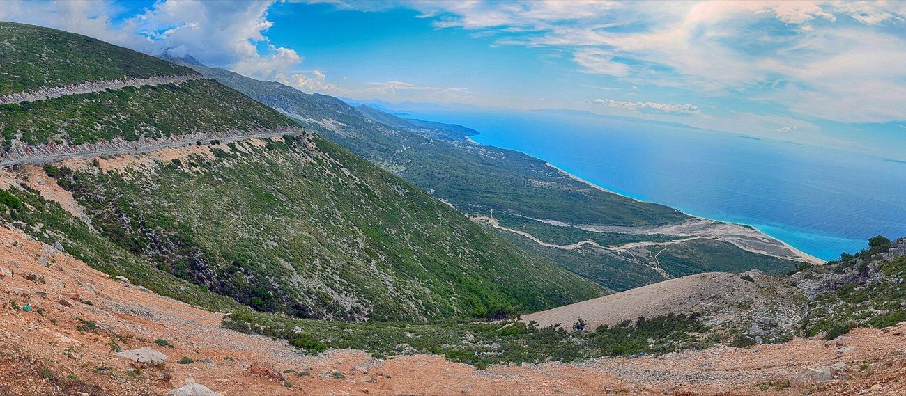 The Albanian Riviera coastline from the Llogara Pass