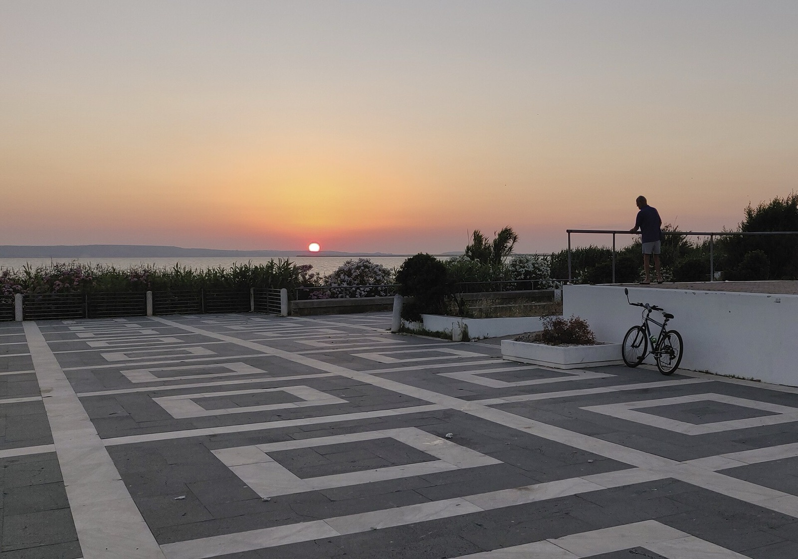 The Cabras lagoon at sunset