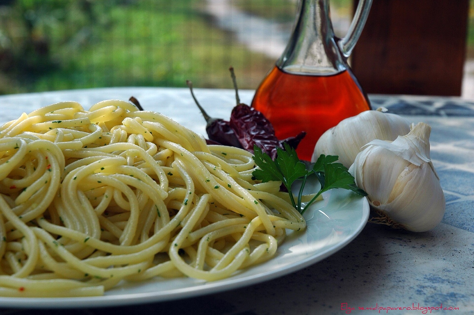 Spaghetti dressed with colatura di alici