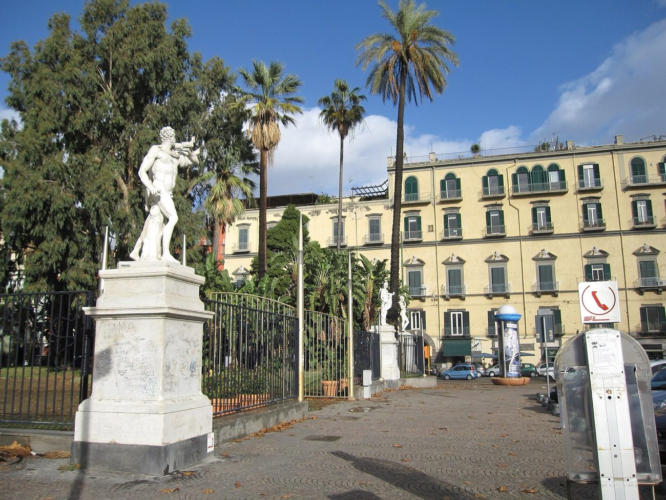Entrance to the Villa Comunale gardens on Piazza Vittoria, Naples