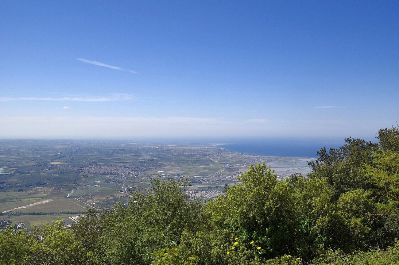 The view from Erice down over Trapani and the coast