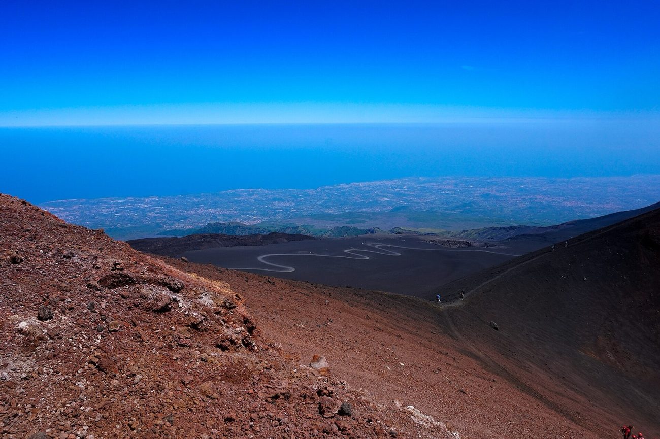 The city of Catania seen from the slopes of Mount Etna