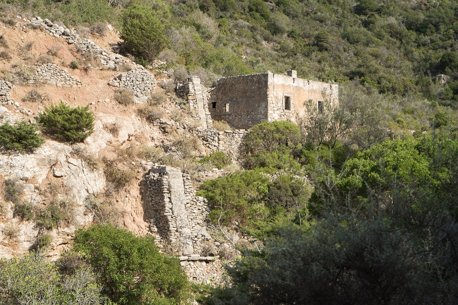 Old watermills in the gorge at Mylopotamos, Kythira