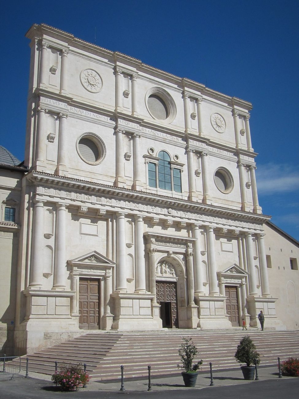 The Renaissance facade of the Basilica di San Bernardino