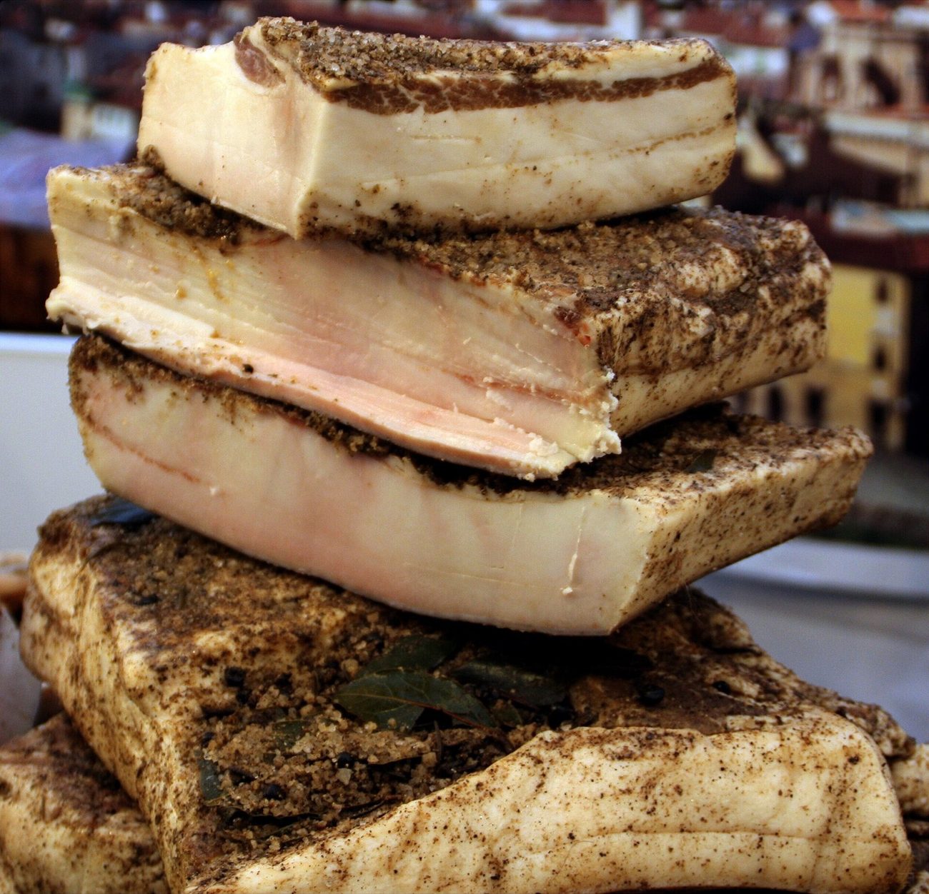 Thin slices of Lardo di Colonnata