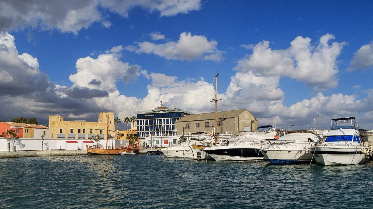 Berths and buildings at Limassol Marina