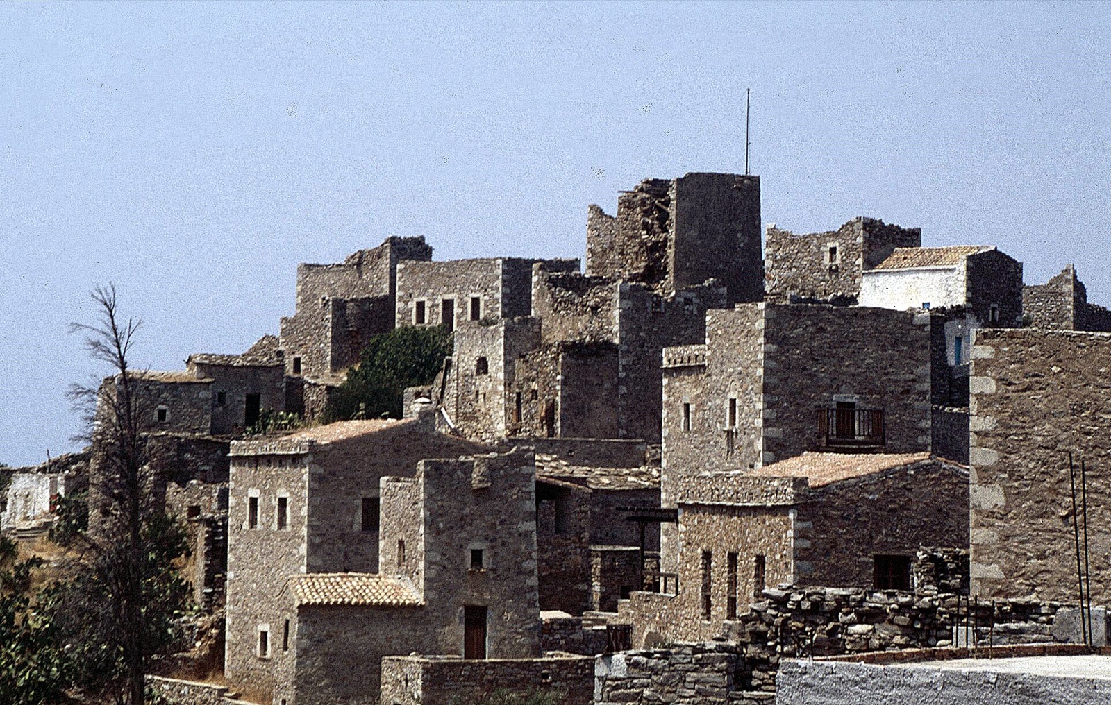 Stone tower houses of Vathia above the sea