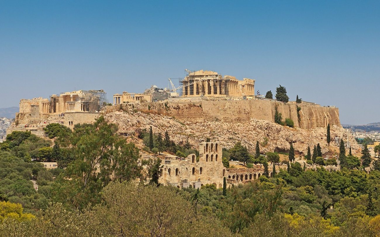 The Acropolis above Athens from Philopappos Hill
