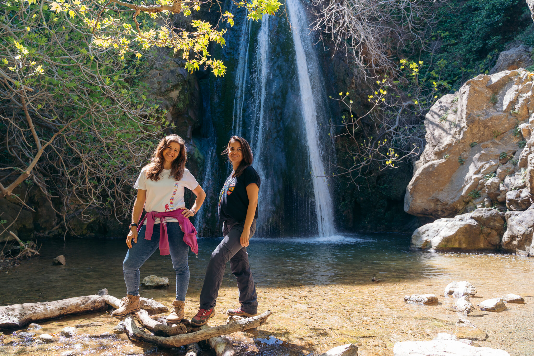 The Richtis waterfall falling into its natural pool
