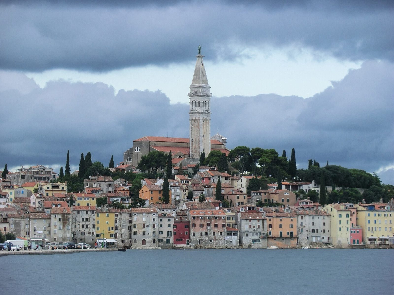 Rovinj at dusk, the Venetian town on the Istrian rocks