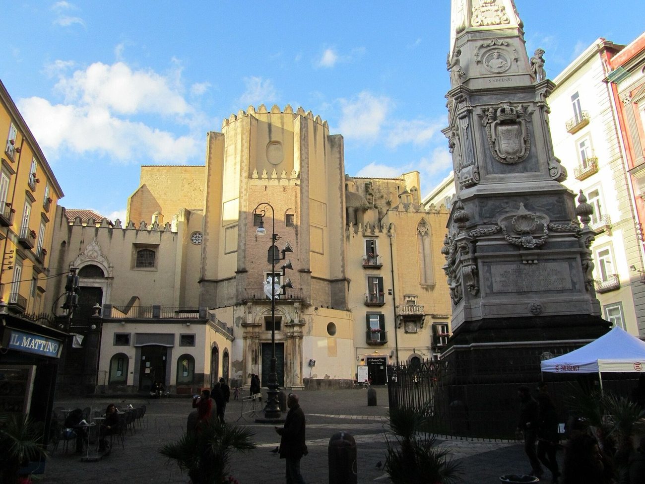 Piazza and church of San Domenico Maggiore in Naples