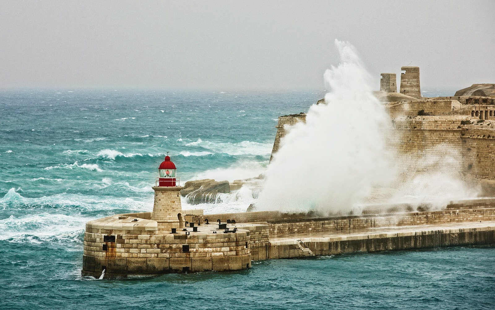 Every winter a cold gale funnels down the Ionian and throws the sea straight at Valletta. 