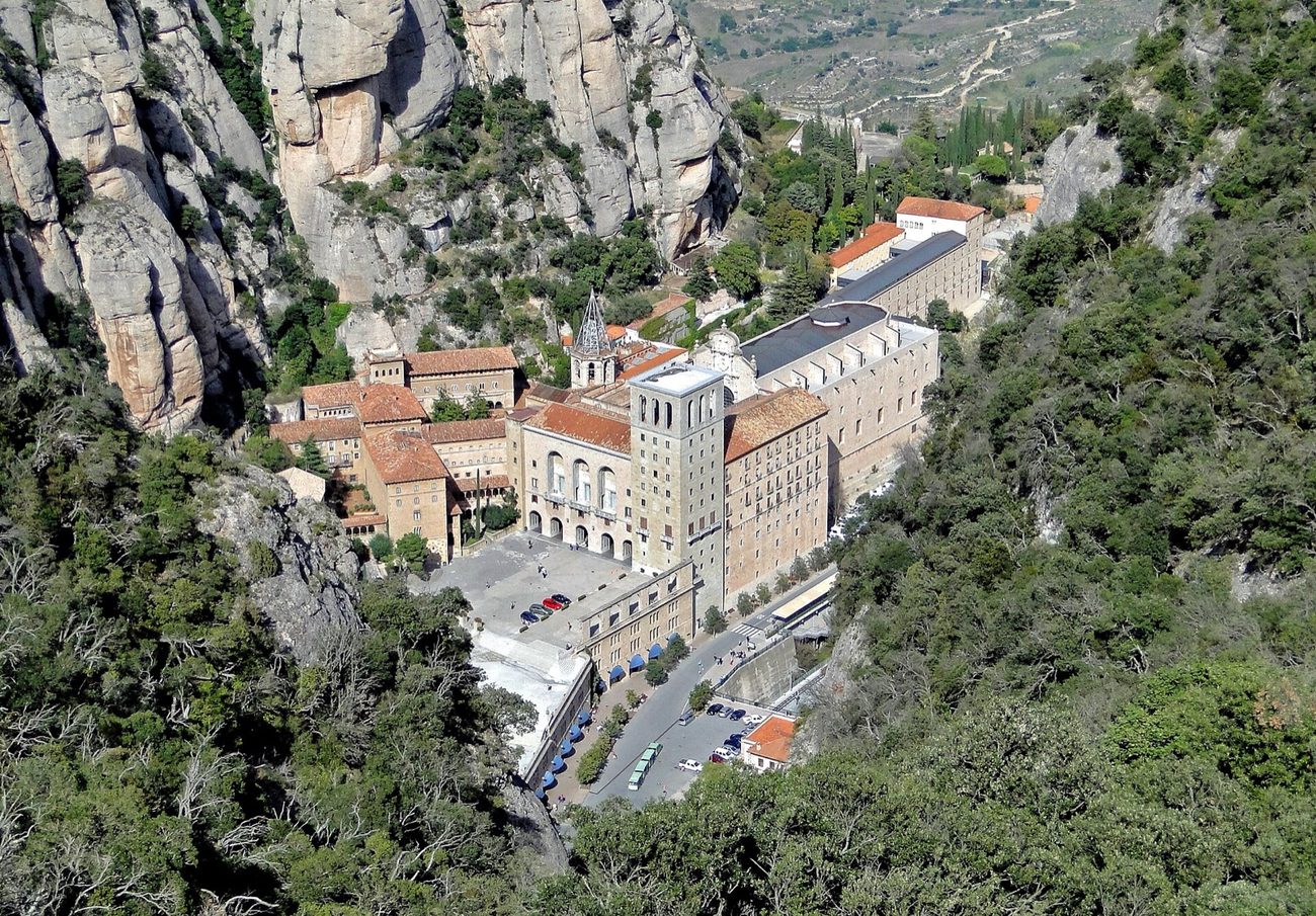 The Abbey of Montserrat on its serrated mountain above Barcelona