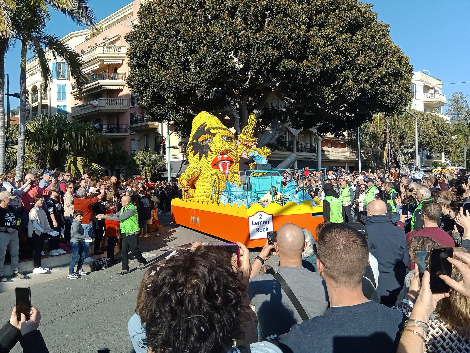 A citrus sculpture built from oranges and lemons at the Fête du Citron in Menton