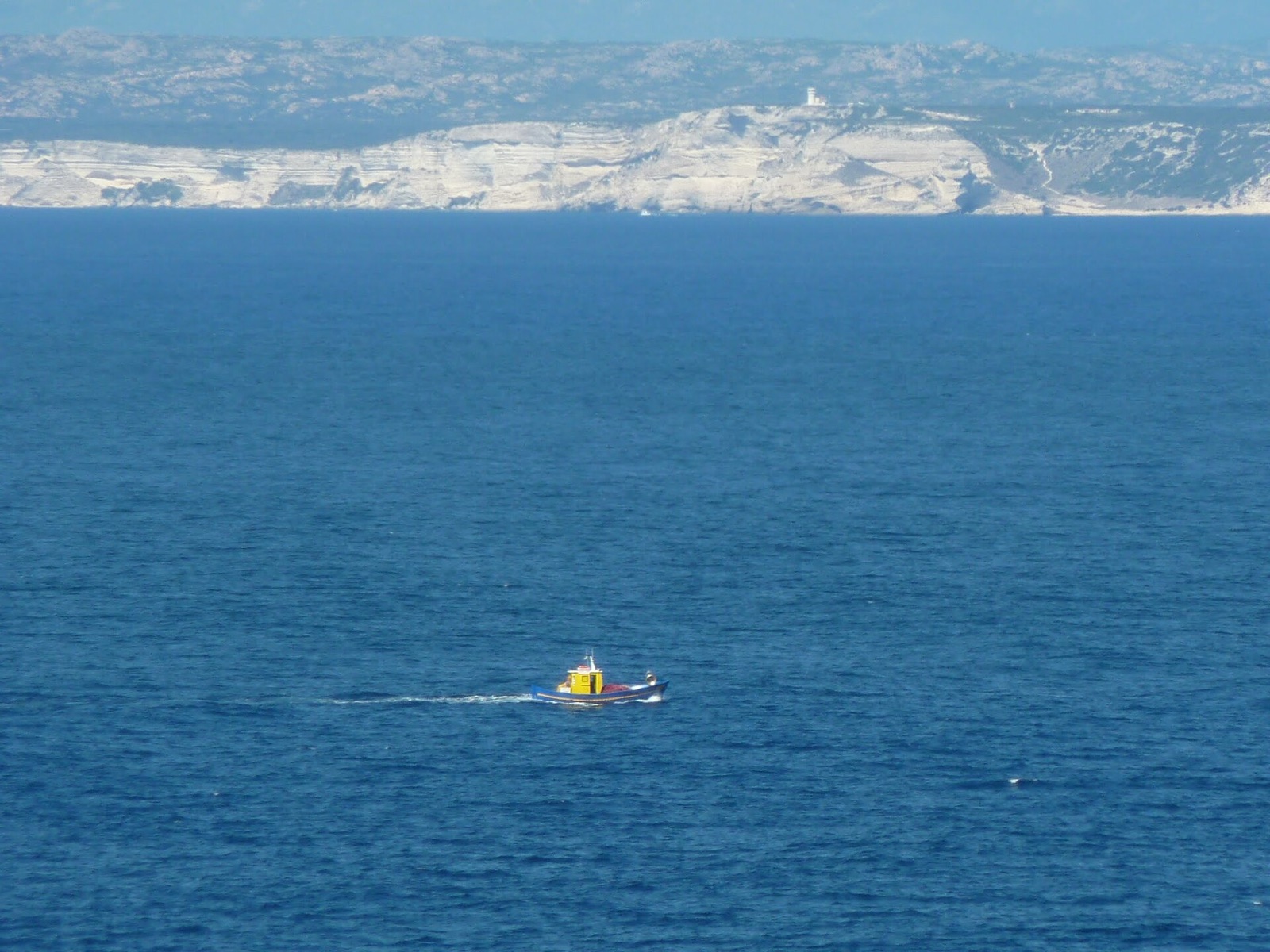Bonifacio and the Corsican coast seen across the strait from Santa Teresa Gallura in Sardinia