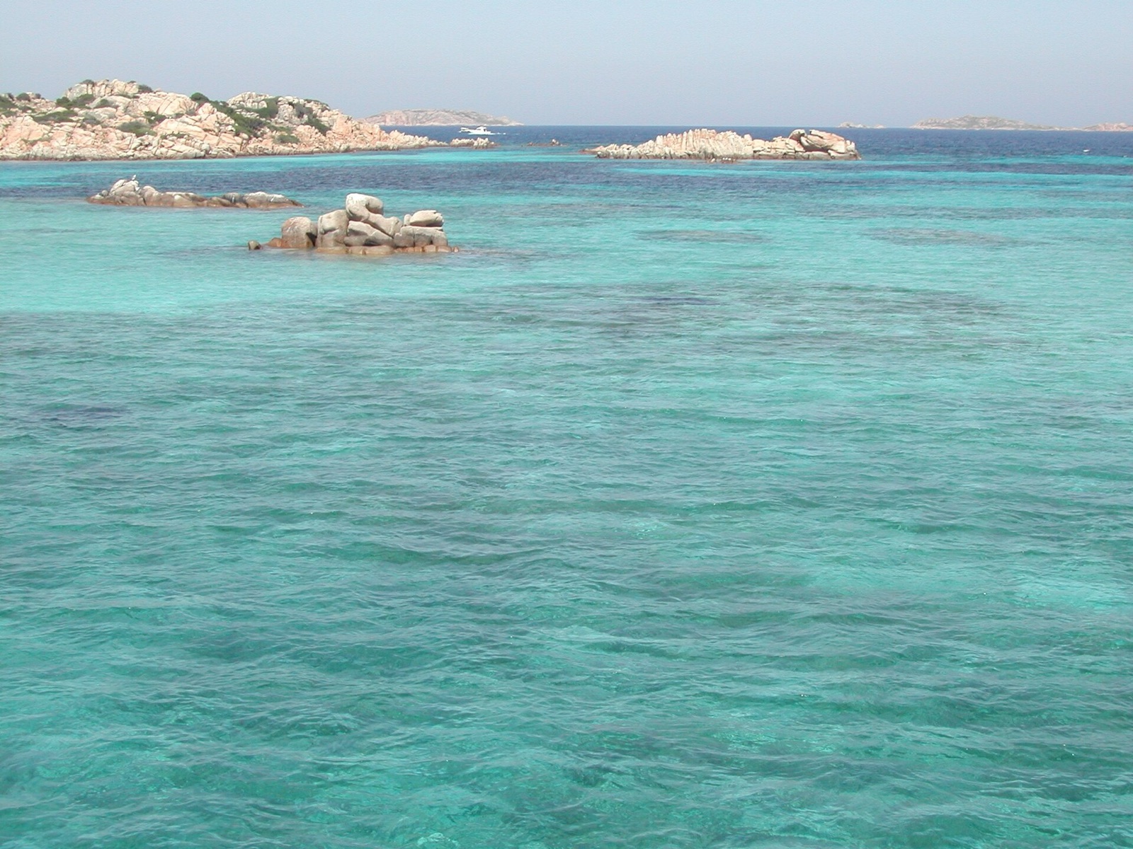 The open water of the Bocche di Bonifacio between Corsica and Sardinia