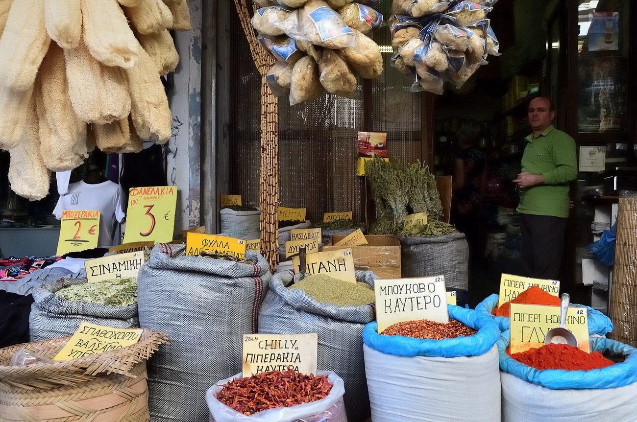 Inside the Modiano covered market, Thessaloniki