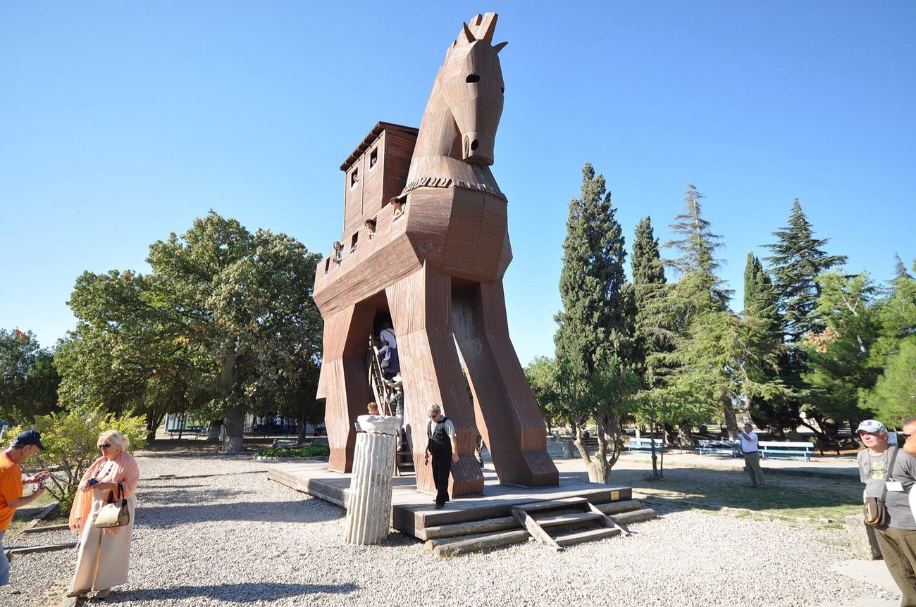 The wooden horse at the archaeological site of Troy