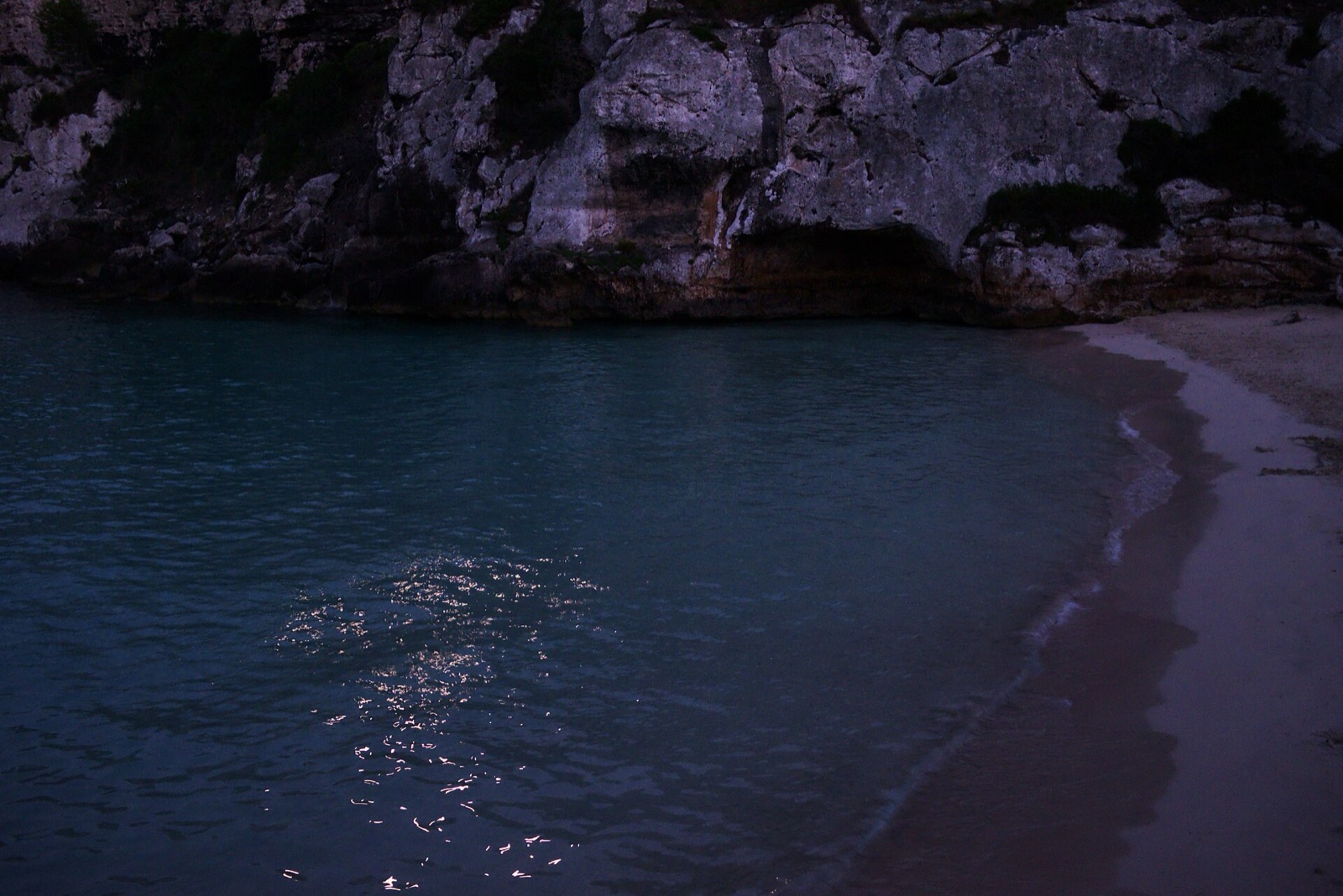 Turquoise shallows at Cala Macarelleta, Menorca, backed by pines