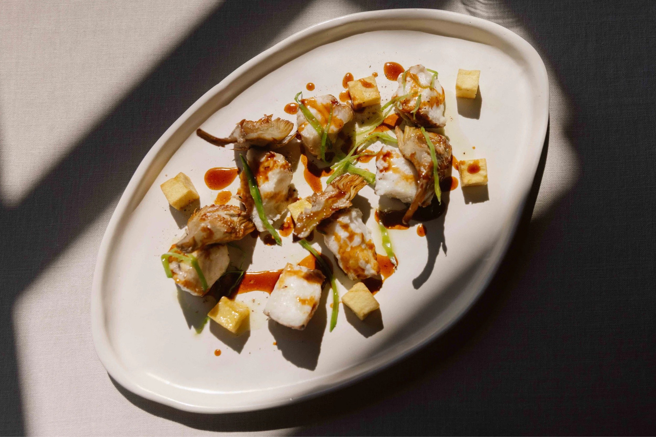 A plated dish at El Mas, the hotel's restaurant