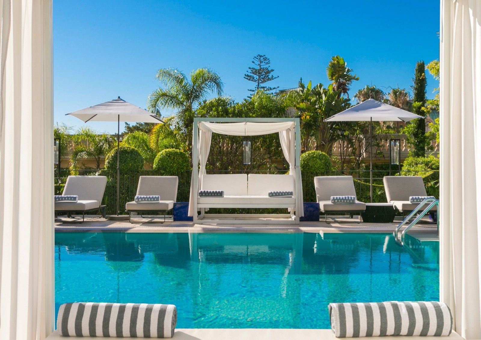 The Odyssey pool and its terrace, conceived with Karl Lagerfeld