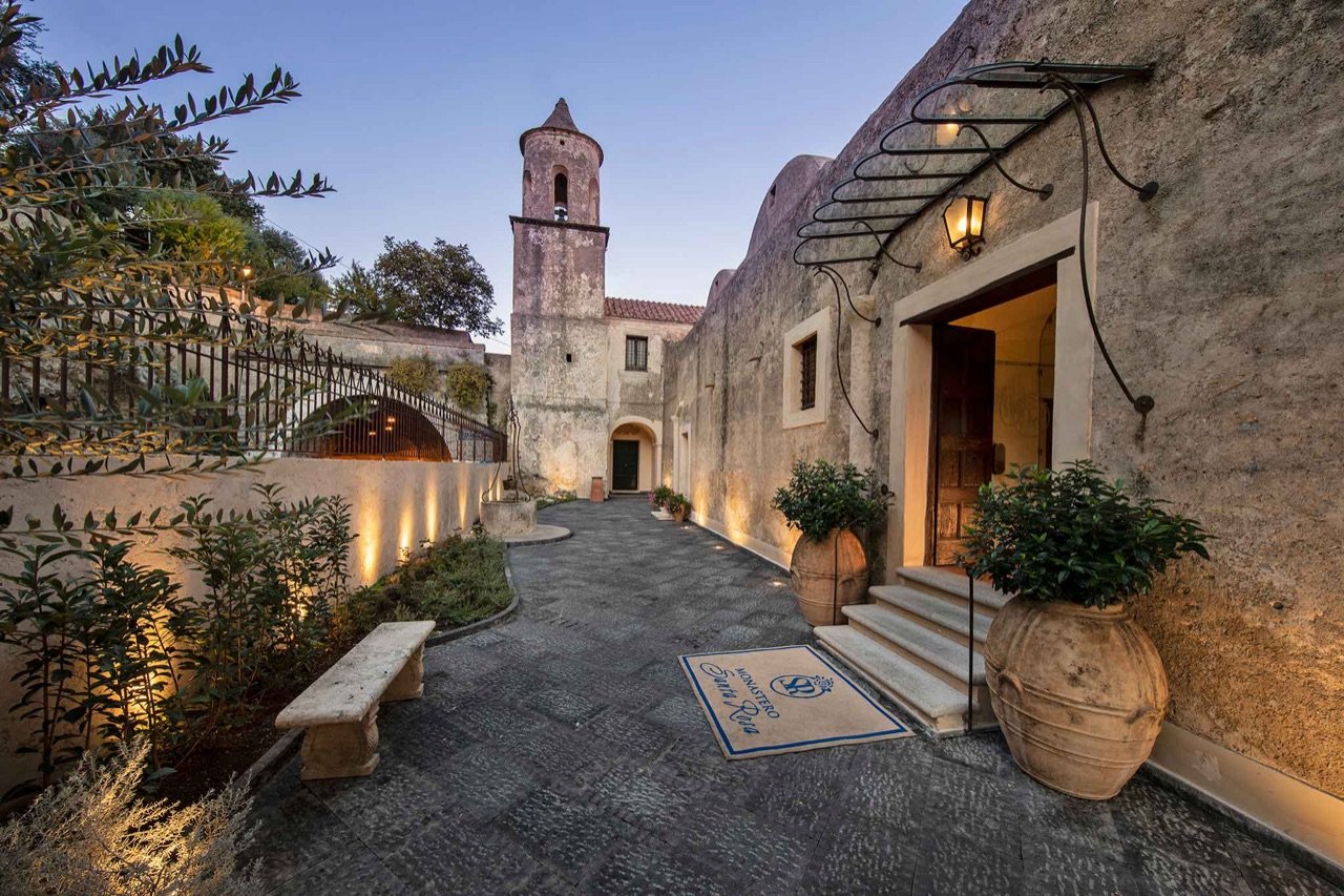 The cloister courtyard and entrance