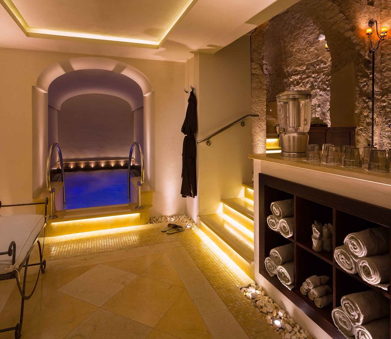 The spa set into the monastery's vaults