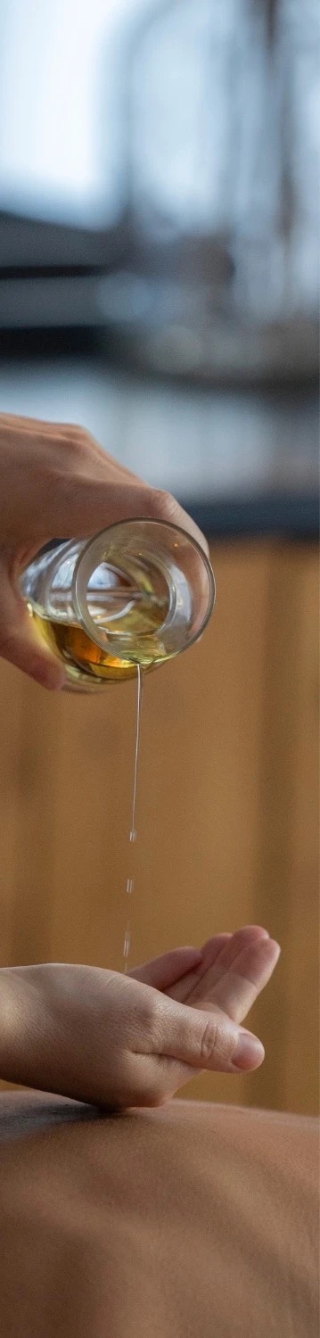 Oil poured by hand at the spa