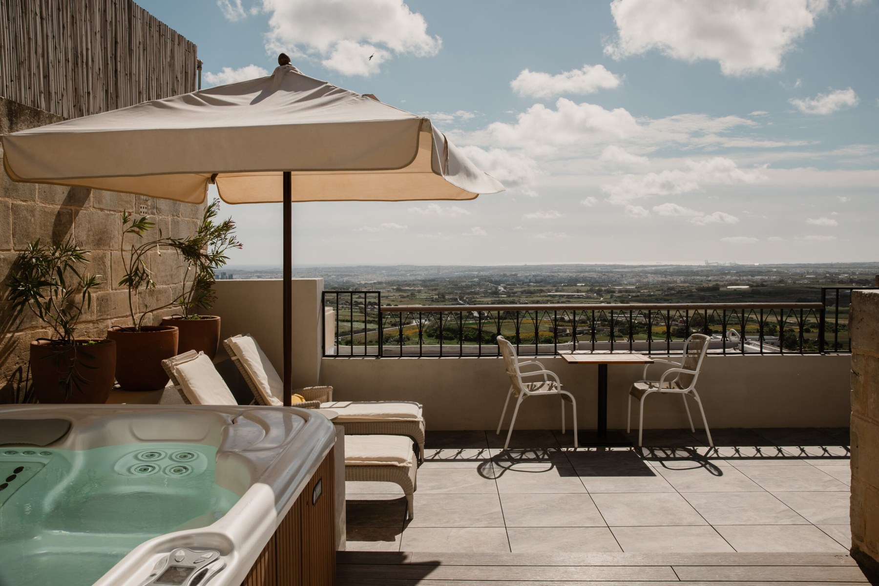 A private terrace on the bastion with a view across the island