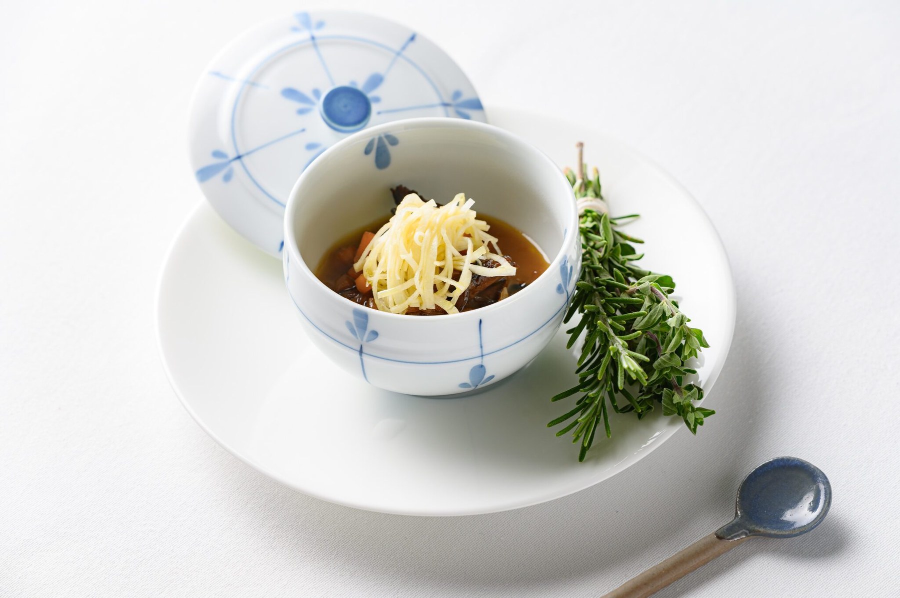 A plated course at de Mondion, the rooftop restaurant